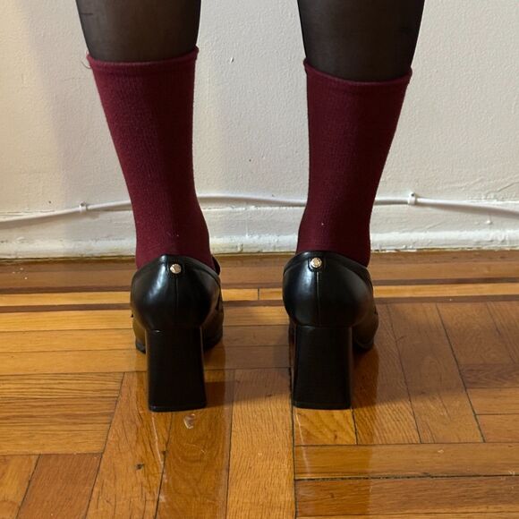 Nine West Block Heel Loafer Zinga Gold Chain 12US - Picture 4 of 6